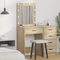 vidaXL Dressing Table with LED Lights Sonoma Oak 50x41x135 cm