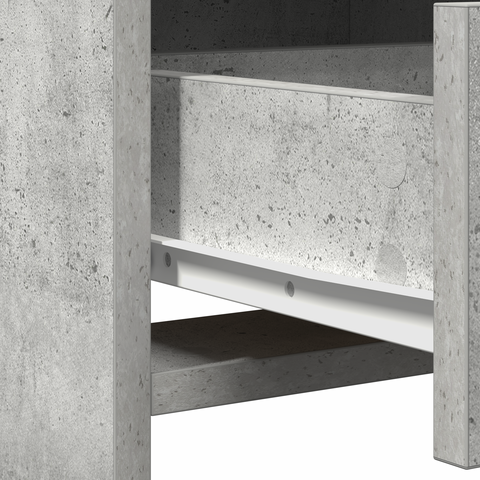 vidaXL Makeup Table with LED Lights in Concrete Grey, 50x41x135 cm