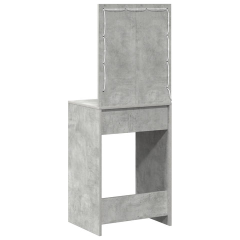 vidaXL Makeup Table with LED Lights in Concrete Grey, 50x41x135 cm