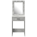 vidaXL Makeup Table with LED Lights in Concrete Grey, 50x41x135 cm