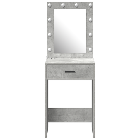 vidaXL Makeup Table with LED Lights in Concrete Grey, 50x41x135 cm