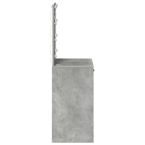 vidaXL Makeup Table with LED Lights in Concrete Grey, 50x41x135 cm