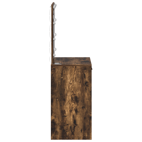 vidaXL Dressing Table with LED Lights Smoked Oak 50x41x135 cm
