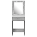vidaXL Dressing Table with LED Lights Grey Sonoma 50x41x135 cm