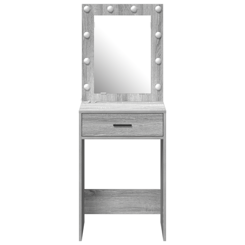 vidaXL Dressing Table with LED Lights Grey Sonoma 50x41x135 cm