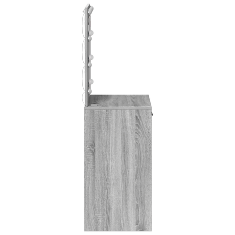 vidaXL Dressing Table with LED Lights Grey Sonoma 50x41x135 cm