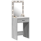 vidaXL Dressing Table with LED Lights Grey Sonoma 50x41x135 cm