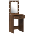 vidaXL Dressing Table with LED Lights Brown Oak 50x41x135 cm