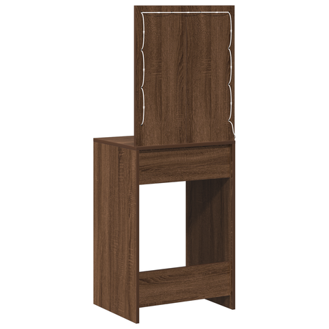vidaXL Dressing Table with LED Lights Brown Oak 50x41x135 cm