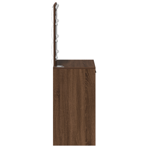 vidaXL Dressing Table with LED Lights Brown Oak 50x41x135 cm