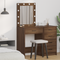 vidaXL Dressing Table with LED Lights Brown Oak 50x41x135 cm