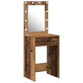 vidaXL Dressing Table with LED Lights Old Wood 50x41x135 cm