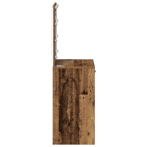 vidaXL Dressing Table with LED Lights Old Wood 50x41x135 cm