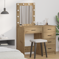 vidaXL Dressing Table with LED Lights Artisan Oak 50x41x135 cm