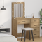 vidaXL Dressing Table with LED Lights Artisan Oak 50x41x135 cm