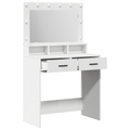 vidaXL Dressing Table with LED Lights, White, 79x41x135 cm