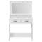 vidaXL Dressing Table with LED Lights, White, 79x41x135 cm