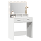 vidaXL Dressing Table with LED Lights, White, 79x41x135 cm