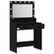 vidaXL Black Oak MDF 79 x 41 x 135 cm Drawers Vanity Table