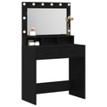 vidaXL Black Oak MDF 79 x 41 x 135 cm Drawers Vanity Table