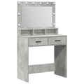 vidaXL Dressing Table with LED Lights - Concrete Grey - 79x41x135 cm