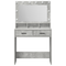 vidaXL Dressing Table with LED Lights - Concrete Grey - 79x41x135 cm