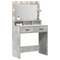 vidaXL Dressing Table with LED Lights - Concrete Grey - 79x41x135 cm