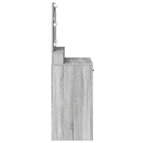 vidaXL Grey Sonoma Dressing Table with LED Lights - 79x41x135 cm