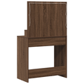 vidaXL Makeup Table with LED Lights - Brown Oak, 79x41x135 cm