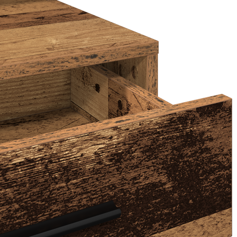 vidaXL Dressing Table with LED Lights - Rustic Wood - 79x41x135 cm