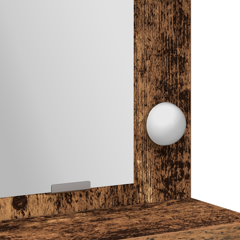vidaXL Dressing Table with LED Lights - Rustic Wood - 79x41x135 cm