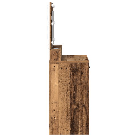 vidaXL Dressing Table with LED Lights - Rustic Wood - 79x41x135 cm