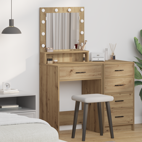 vidaXL Dressing Table Artisan oak 79 x 41 x 135 cm Engineered wood