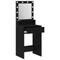 vidaXL Makeup Table with LED Lights - Black Oak, 50x41x135 cm