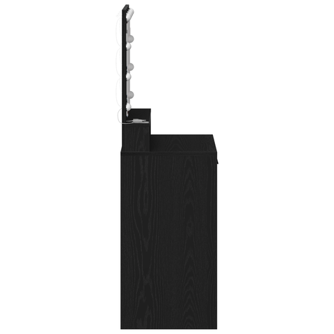 vidaXL Makeup Table with LED Lights - Black Oak, 50x41x135 cm