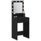 vidaXL Makeup Table with LED Lights - Black Oak, 50x41x135 cm