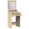 vidaXL Makeup Table with LED Lights in Sonoma Oak - 50x41x135 cm