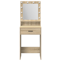 vidaXL Makeup Table with LED Lights in Sonoma Oak - 50x41x135 cm