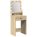 vidaXL Makeup Table with LED Lights in Sonoma Oak - 50x41x135 cm