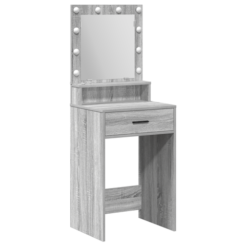 vidaXL Grey sonoma Particle board 50 x 41 x 135 cm Mirror Vanity Table
