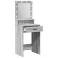 vidaXL Grey sonoma Particle board 50 x 41 x 135 cm Mirror Vanity Table