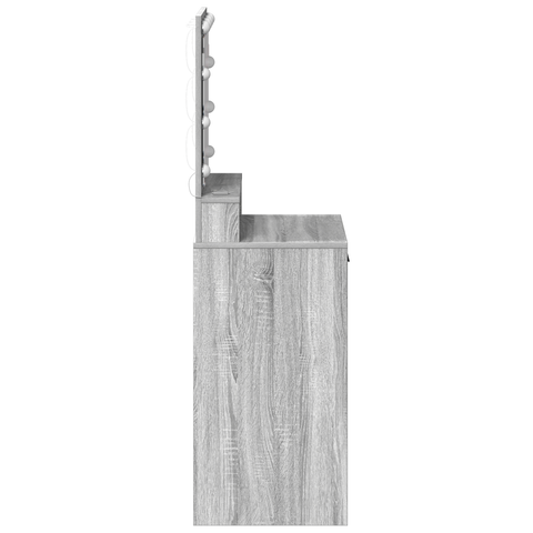 vidaXL Grey sonoma Particle board 50 x 41 x 135 cm Mirror Vanity Table