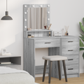vidaXL Grey sonoma Particle board 50 x 41 x 135 cm Mirror Vanity Table