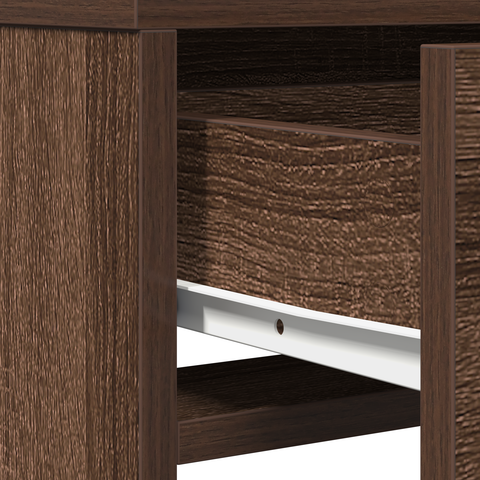 vidaXL Dressing Table with LED Lights - Brown Oak, 50x41x135 cm