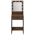 vidaXL Dressing Table with LED Lights - Brown Oak, 50x41x135 cm
