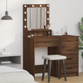 vidaXL Dressing Table with LED Lights - Brown Oak, 50x41x135 cm