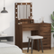 vidaXL Dressing Table with LED Lights - Brown Oak, 50x41x135 cm