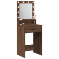 vidaXL Dressing Table with LED Lights - Brown Oak, 50x41x135 cm