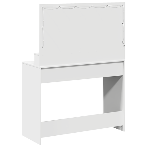 vidaXL White Dressing Table with LED Lights - 100x41x135 cm