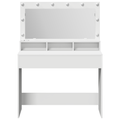 vidaXL White Dressing Table with LED Lights - 100x41x135 cm